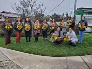 2024 Floral Class, ladies working on and showing their beautiful floral arrangements.